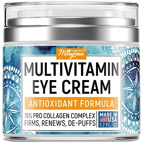Maryann Organics Eye Cream - Natural Formula with Hyaluronic Acid...
