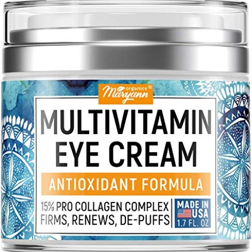 Maryann Organics Eye Cream - Natural Formula with Hyaluronic Acid...