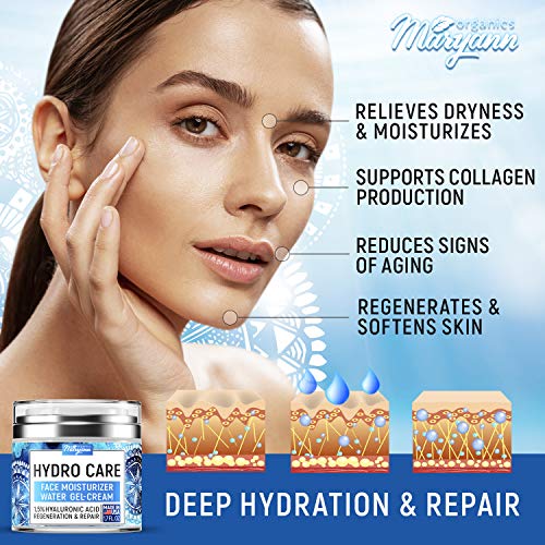 Water Gel Cream - Water Based Face Moisturizer Collagen Cream - M...