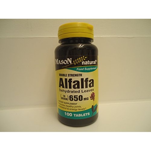 Mason Natural Alfalfa Dehydrated Leaves 650mg Tablets, Double Str...