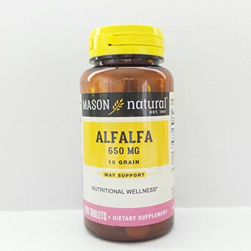 Mason Natural Alfalfa Dehydrated Leaves 650mg Tablets, Double Str...