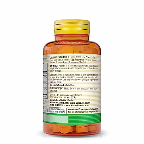 Mason Natural Vitamin K2 100 mcg Plus Vitamin D3 - Supports Bone,...