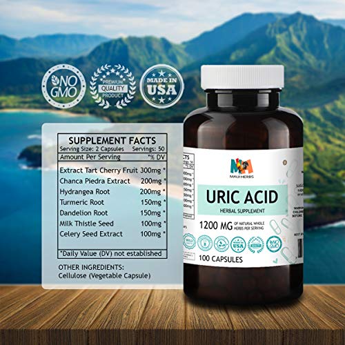 Uric Acid Capsules - Herbal Supplement Promoting Liver Cleanse, A...