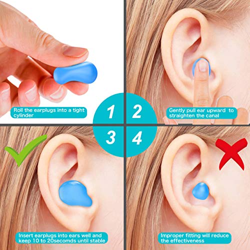 Silicone Ear Plugs for Sleeping Swimming,Reusable Moldable Noise ...