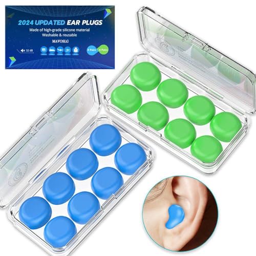 Silicone Ear Plugs for Sleeping Swimming,Reusable Moldable Noise ...