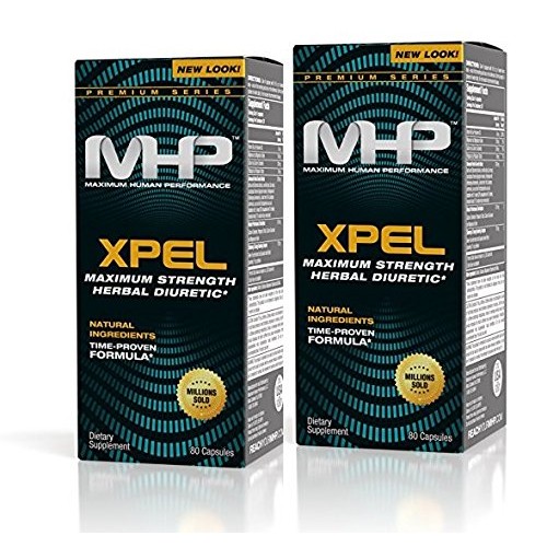 MHP Xpel Maximum Strength Diuretic Capsules, 80 Count Pack of 2...