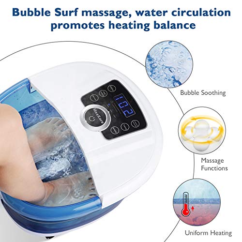 Foot Spa Bath Massager 6 in 1-Heat, Bubbles, Vibration, 4 Motoriz...