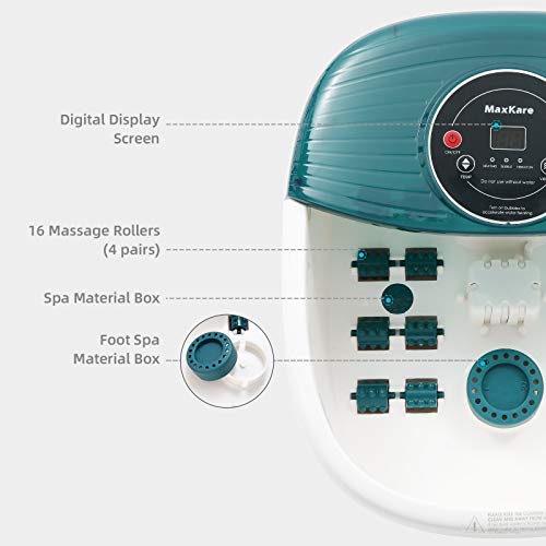 Foot Spa/Bath Massager with Heat, Bubbles, and Vibration, Digital...
