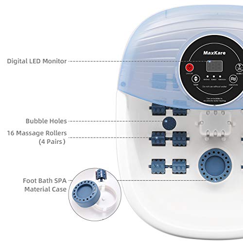Foot Spa/Bath Massager with Heat Bubbles Vibration 3 in 1 Functio...