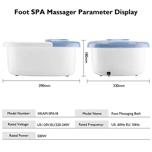 Foot Spa/Bath Massager with Heat Bubbles Vibration 3 in 1 Functio...