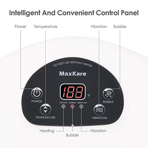 Foot Spa/Bath Soaker with Heat Bubbles Vibration and Massage Pedi...