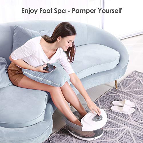 Foot Spa/Bath Soaker with Heat Bubbles Vibration and Massage Pedi...