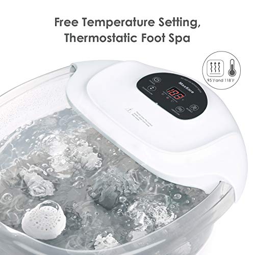 Foot Spa/Bath Soaker with Heat Bubbles Vibration and Massage Pedi...