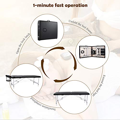 MaxKare Portable Massage Table 84 Inch with Extra Wide Folding Pr...