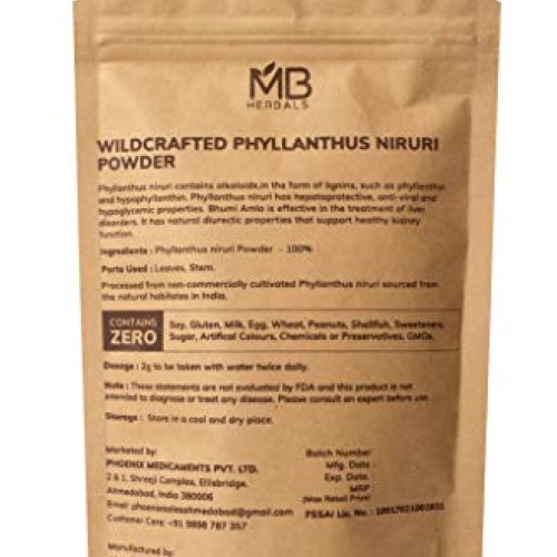 MB Herbals Wildcrafted Phyllanthus Niruri Powder | 100 Grams | Ch...