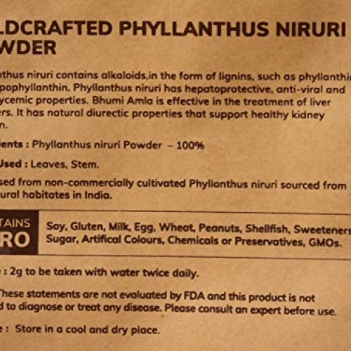 MB Herbals Wildcrafted Phyllanthus Niruri Powder | 100 Grams | Ch...