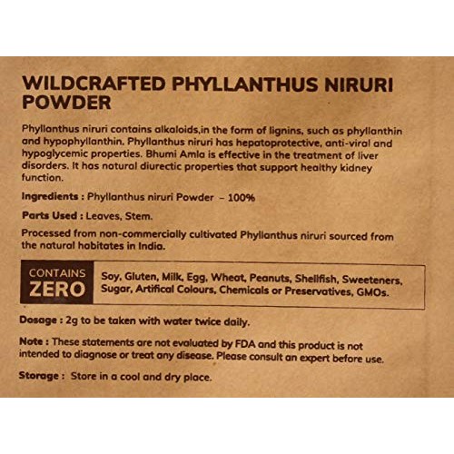 MB Herbals Wildcrafted Phyllanthus Niruri Powder | 100 Grams | Ch...