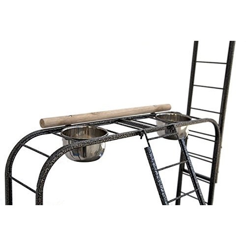 Elegant and Durable Wrought Iron Parrot Bird Play Rolling Stand P...