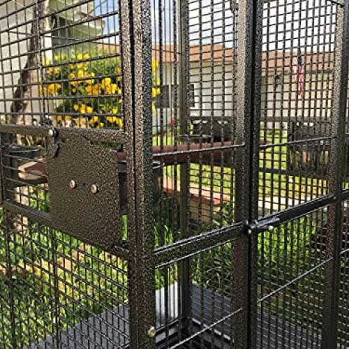 Large Stylish Play Dome Top Durable Wrought Iron Bird Parrot Part...