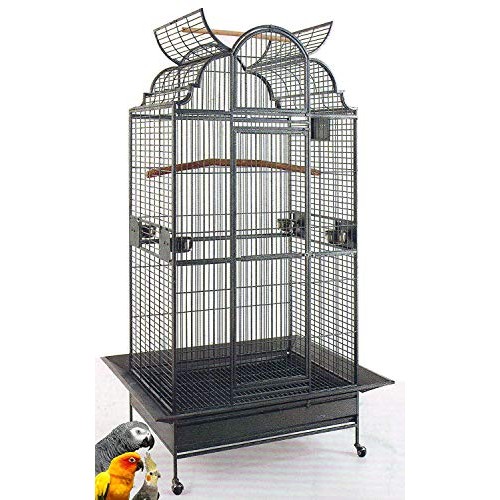 Large Stylish Play Dome Top Durable Wrought Iron Bird Parrot Part...