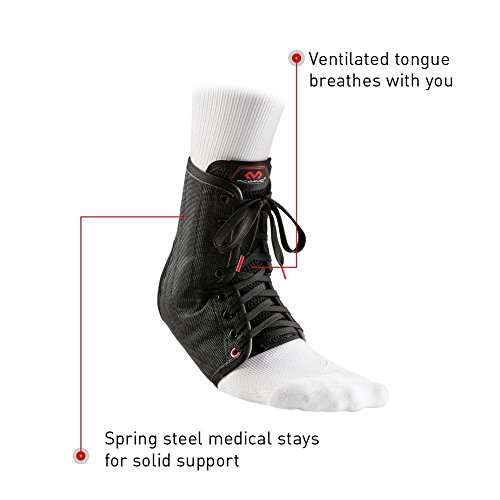 McDavid 199 Lightweight Laced Ankle Brace, Black, Large