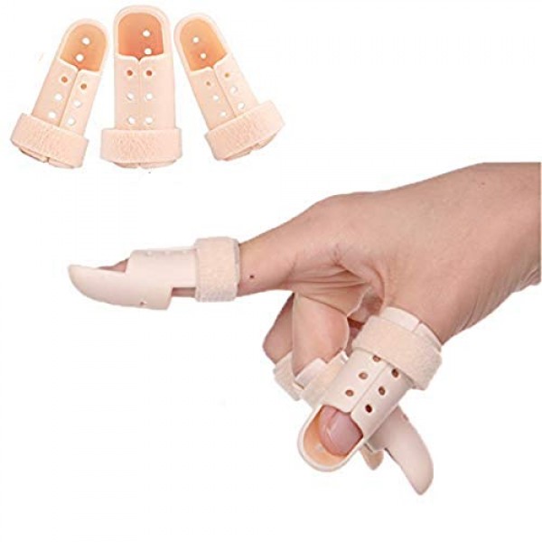 Plastic Finger Splints,3-Size Pack Mallet Finger Brace Mallet Dip...