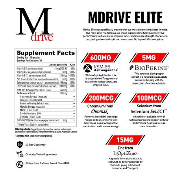Mdrive Elite T Boost for Men - Supports Immune Healt...