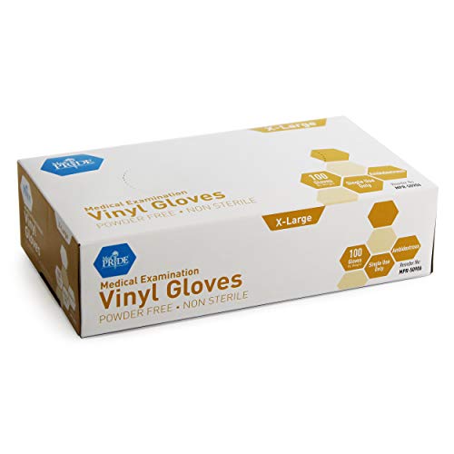 Medpride Medical Vinyl Examination Gloves X-Large, 100-Count La...