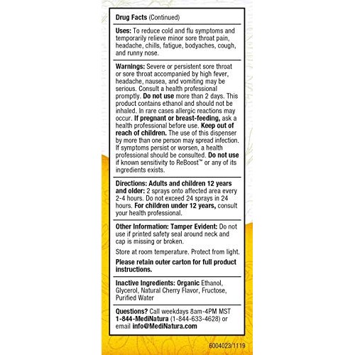 MediNatura ReBoost Zinc +13 Sore Throat Spray - 0.68oz Spray - Ch...
