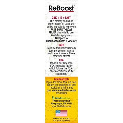 MediNatura ReBoost Zinc +13 Sore Throat Spray - 0.68oz Spray - Ch...
