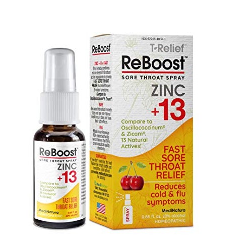 MediNatura ReBoost Zinc +13 Sore Throat Spray - 0.68oz Spray - Ch...