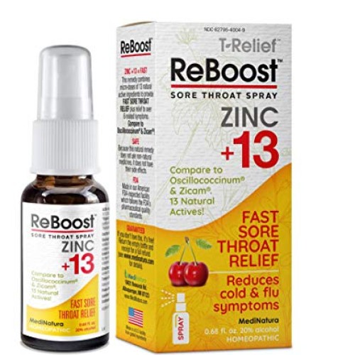 MediNatura ReBoost Zinc +13 Sore Throat Spray - 0.68oz Spray - Ch...