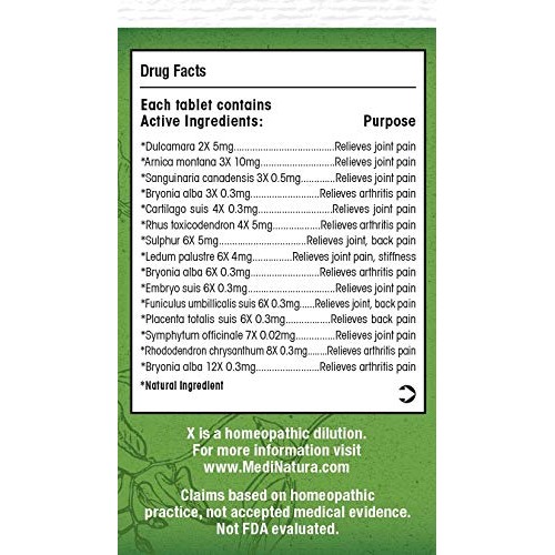 MediNatura T-Relief Arnica +12 Natural Arthritis Pain Relief - Pl...