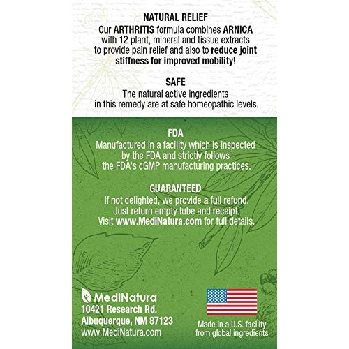 MediNatura T-Relief Arnica +12 Natural Arthritis Pain Relief - Pl...