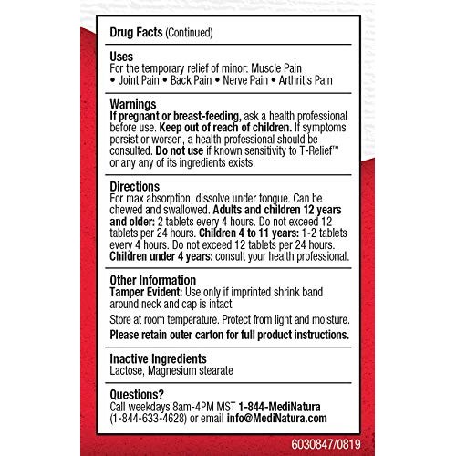 MediNatura T-Relief Arnica +12 Natural Pain Relievers - Plant-Bas...