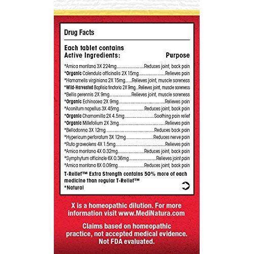 MediNatura T-Relief Extra Strength Pain Relief Arnica +12 Plant-B...