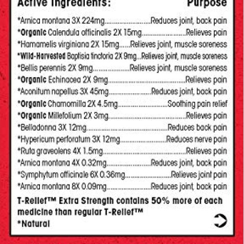 MediNatura T-Relief Extra Strength Pain Relief Arnica +12 Plant-B...