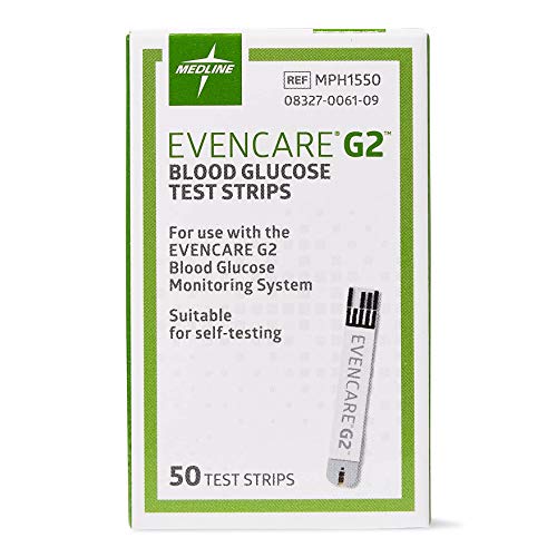 Evencare - MPH1550Z Medline G2 Blood Glucose Test Strips, For sel...