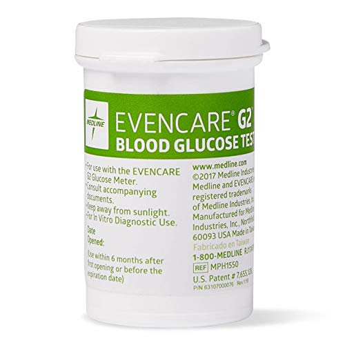 Evencare - MPH1550Z Medline G2 Blood Glucose Test Strips, For sel...