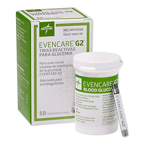 Evencare - MPH1550Z Medline G2 Blood Glucose Test Strips, For sel...