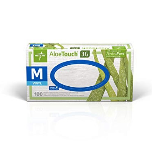 Medline Aloetouch 3G Powder-Free Latex-Free Synthetic Exam Gloves...