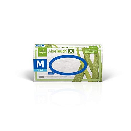 Medline Aloetouch 3G Powder-Free Latex-Free Synthetic Exam Gloves...