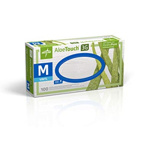 Medline Aloetouch 3G Powder-Free Latex-Free Synthetic Exam Gloves...