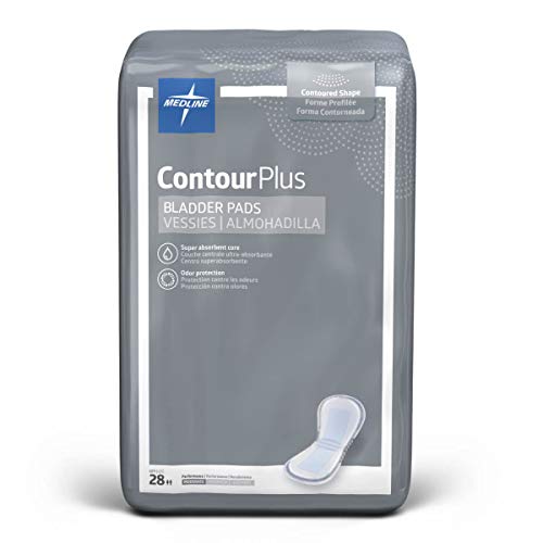 Medline BCPE01Z Contour Plus Bladder Control Incontinence Pads, M...