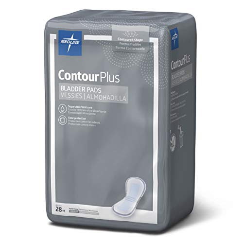 Medline BCPE01Z Contour Plus Bladder Control Incontinence Pads, M...
