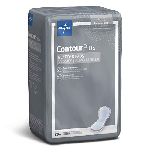 Medline BCPE01Z Contour Plus Bladder Control Incontinence Pads, M...