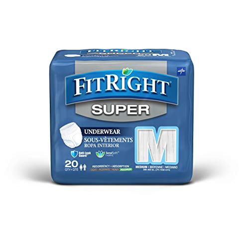 Medline FIT33005A FitRight Super Adult Incontinence Underwear, Ma...