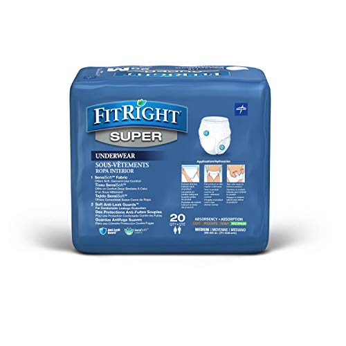 Medline FIT33005A FitRight Super Adult Incontinence Underwear, Ma...