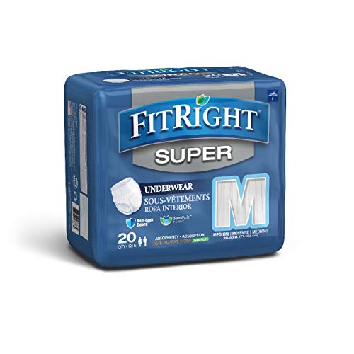 Medline FIT33005A FitRight Super Adult Incontinence Underwear, Ma...