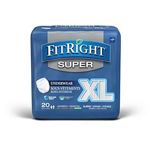 Medline FIT33600A FitRight Super Adult Incontinence Underwear, Ma...